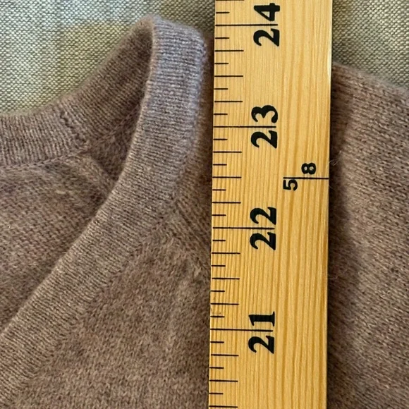 Garnet Hill MAUVE Cashmere Tie-Sleeve V-Neck Sweater - Picture 11 of 14